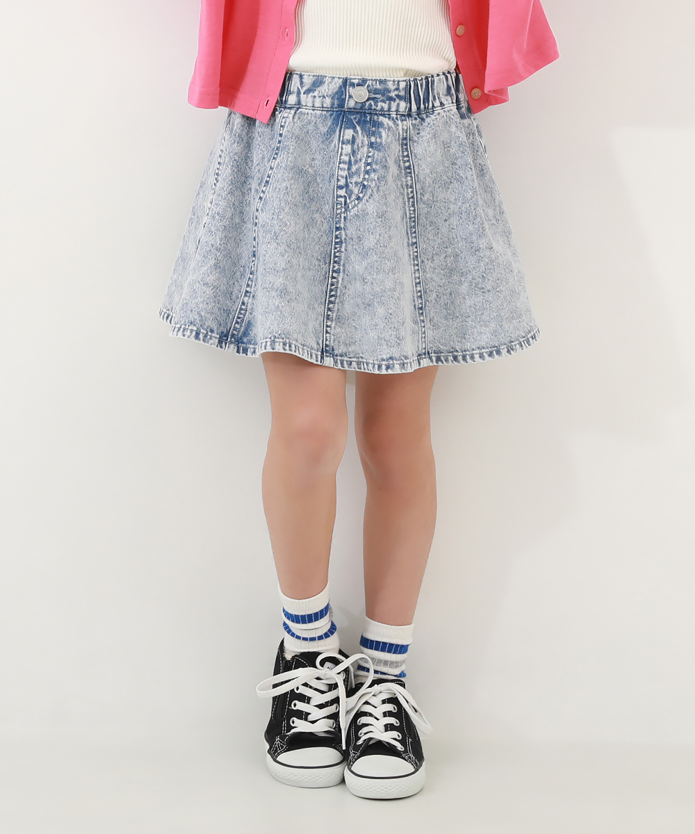 1分丈 デニムスカッツ 子供服 キッズ 女の子 ボトムス スカート