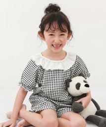 devirock(デビロック)/どっちも前 フリル半袖パジャマ 子供服 キッズ 女の子 ルームウェア 半袖ルームウェア パジャマ /ブラック系1