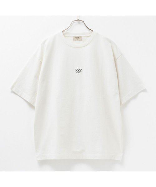 MAC HOUSE(men)(マックハウス（メンズ）)/GOOD CREW グッド クルー ロゴフロスト加工半袖Tシャツ QMH/03919SS/ホワイト