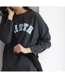 MAC HOUSE(women)(マックハウス（レディース）)/GOOD CREW グッド クルー フロストプリント長袖Tシャツ EGC240001/グレー