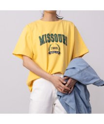 MAC HOUSE(women)(マックハウス（レディース）)/GOOD CREW グッド クルー フロストカレッジ半袖Tシャツ EGC240003/イエロー