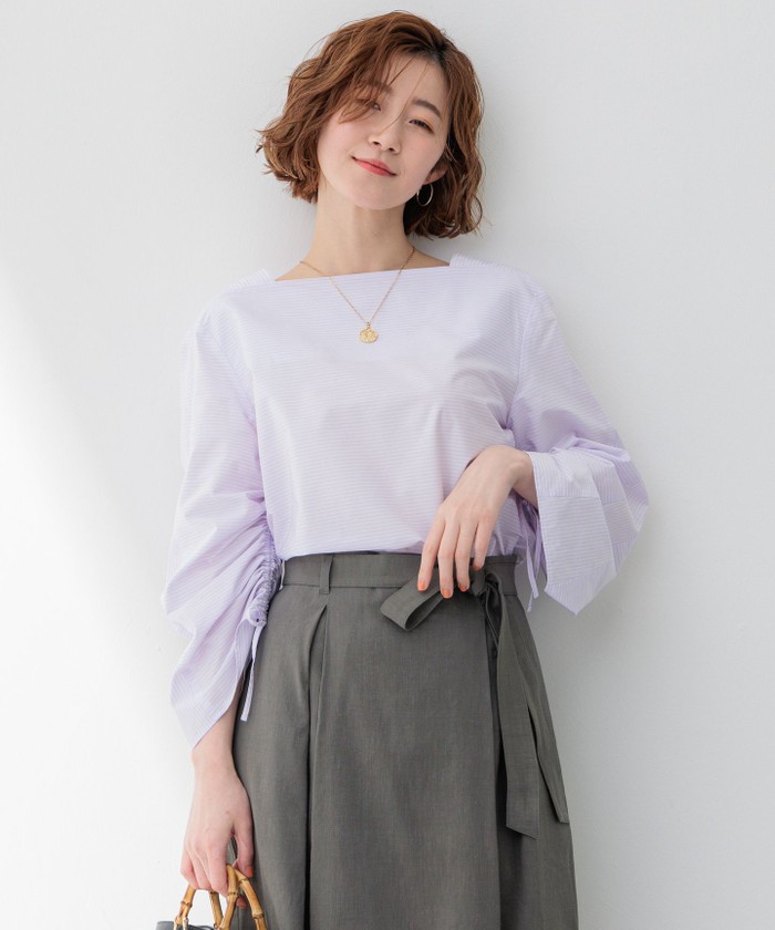 ★お値下げ【ビアズリー】リネン、コットンルーズシャツ、パープルフリーサイズ BEARDSLEY（ビアズリー）の「《ビアズリー》リネン オーバー