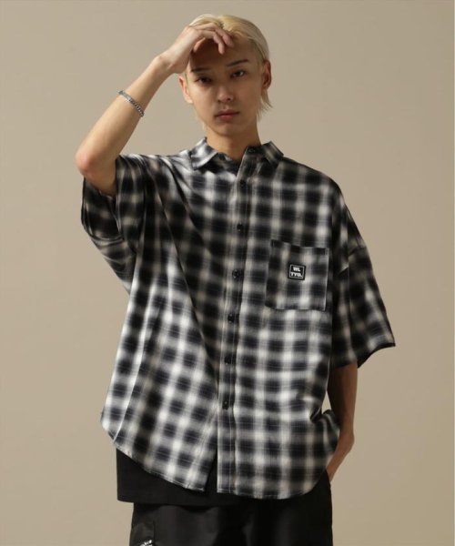 LHP(エルエイチピー)/WHITELAND/OWL/OMBRE CHECK S/S SHIRT/ホワイト