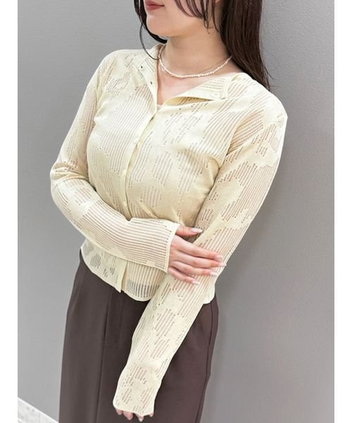 レースニットトップス 予めご了承ください