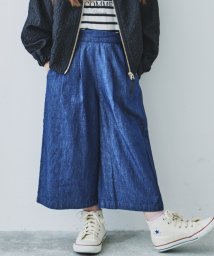 THE SHOP TK（KID）(ザ　ショップ　ティーケー（キッズ）)/【110－150/ママとおそろい風】花柄＆デニム スカートパンツ/ブルー（093）