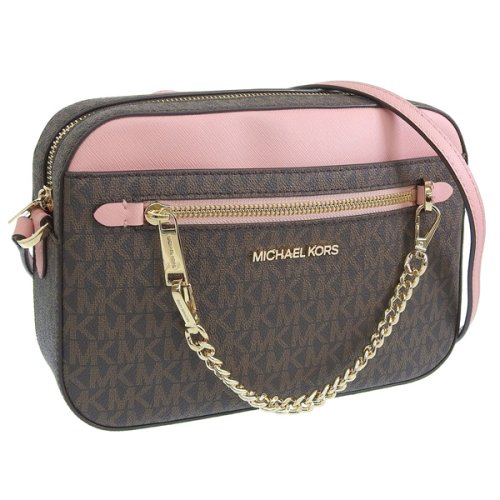 MICHAEL KORS(マイケルコース)/MICHAEL KORS マイケルコース JET SET ITEM EW LARGE ジェットセット アイテム  MKシグネチャー 斜めがけ ショルダー バッグ/ブラウン