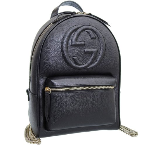 GUCCI(グッチ)/GUCCI グッチ インターロッキング G SOHO BACK PACK ソーホー バックパック リュック レザー/ブラック