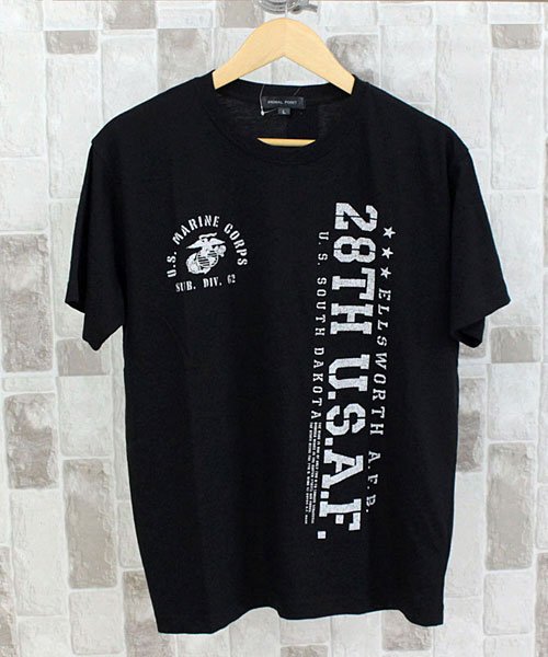 TopIsm(トップイズム)/Tシャツ メンズ 半袖 カレッジ ロゴ プリント クルーネック ティーシャツ 大きいサイズ トップス アメカジ ロゴT/ブラック系6