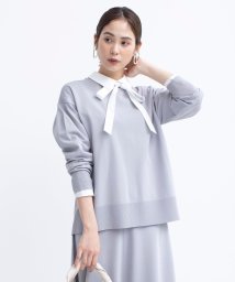 KUMIKYOKU（LARGE SIZE）(組曲（大きいサイズ）)/【WEB限定カラーあり】MINA バックリボンニットプルオーバー/【WEB限定】ライトグレー系9