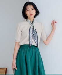 NIJYUSANKU（SMALL SIZE）(23区（小さいサイズ）)/【洗える】コンフォートストレッチ 5分袖 ニット/ベージュ系