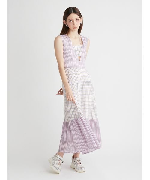 チェック柄ワンピース 予めご了承ください