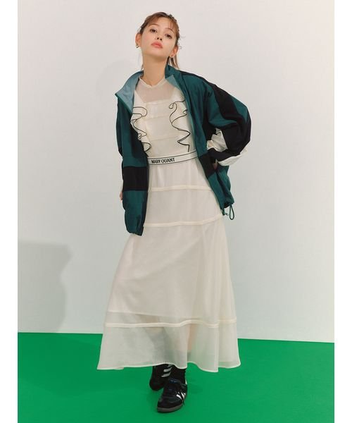 【LILY BROWN×MARY QUANT】ロゴベルト付きシアーワンピース QUANT LILY BROWN×MARY 6cm 長さ63cm 巾3