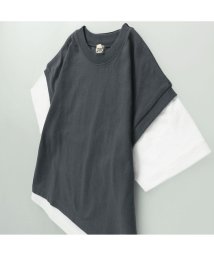 BRANSHES(ブランシェス)/【WEB限定/DRC/お肌に嬉しい綿100％】ベストレイヤード半袖Tシャツ/チャコールグレー
