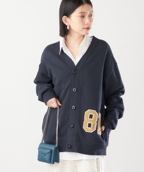 SHIPS WOMEN(シップス　ウィメン)/【SHIPS別注】81BRANCA:〈洗濯機可能〉レタード スウェット カーディガン/ネイビー