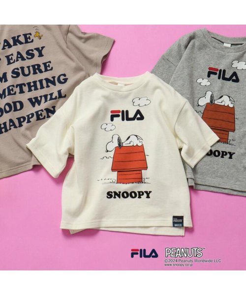 BREEZE(ブリーズ)/WEB限定 PEANUTS×FILA(フィラ)コラボ Tシャツ/オフホワイト