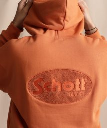 Schott(ショット)/WEB LIMITED/HOODED SWEAT OVAL CHENILLE LOGO/オーバル ロゴ パーカー /オレンジ