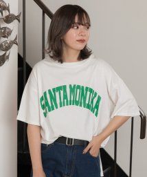 ad thie/SANTAMONIKA プリントTシャツ ビックシルエット 半袖 サイドスリット ロング丈 チュニック 春 夏/505910802