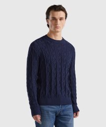 BENETTON (mens)/コットン100％モノグラム柄クルーネックニットセーター/505932860