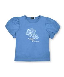 BeBe(ベベ)/バルーン袖オーガンジーフラワーTシャツ(90~150cm)/ブルー