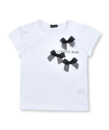 BeBe(ベベ)/オーガンジーリボンモノトーンTシャツ(90~150cm)/ホワイト