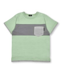 BeBe(ベベ)/【お揃い】ギンガムチェックポケット配色天竺Tシャツ(90~150cm)/グリーン
