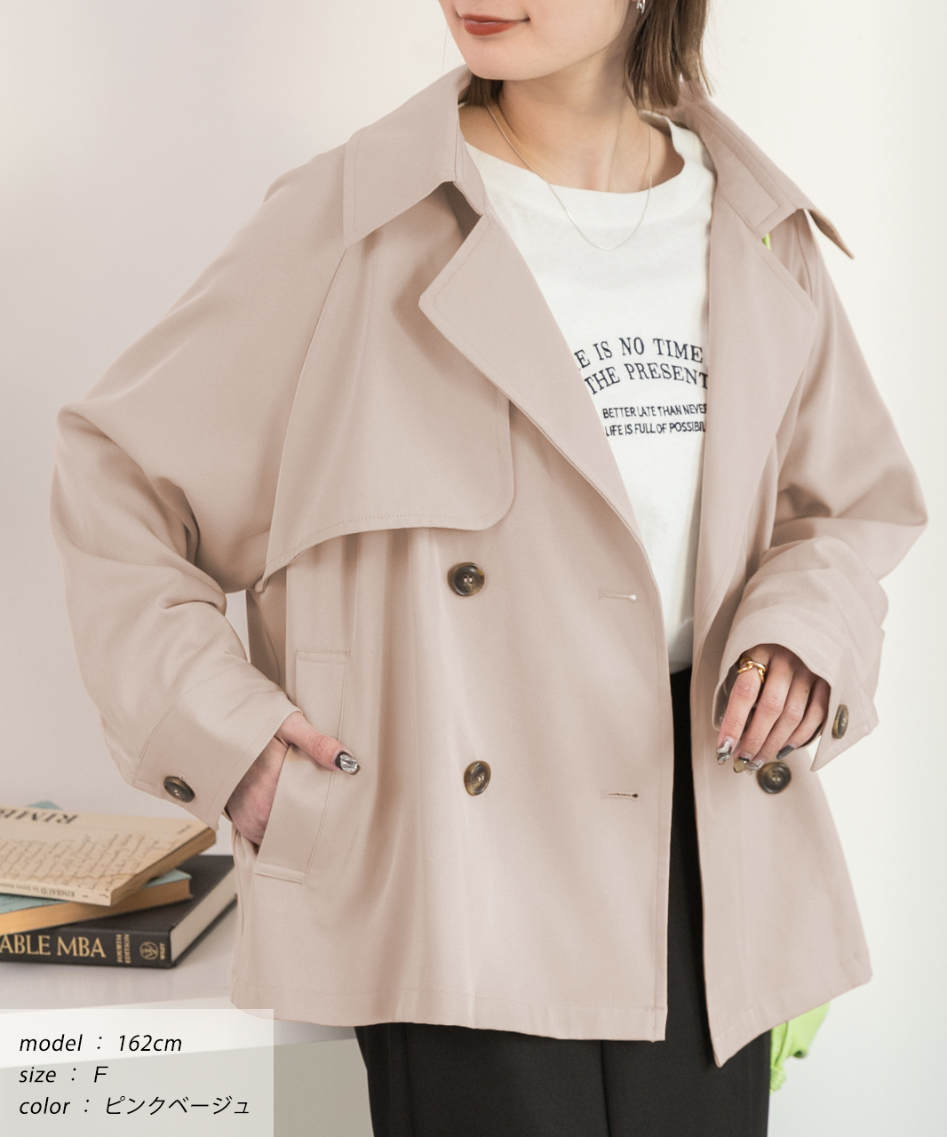 plus81別注 blanc ymショートトレンチコート