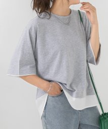 ad thie/裾ラウンド・切り替え レイヤードTシャツ/505938020