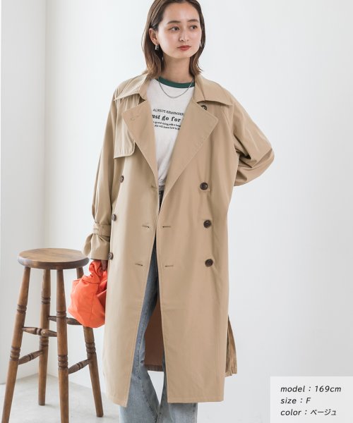 セール】キャンディースリーブ ステンカラー トレンチコート 秋服 秋  