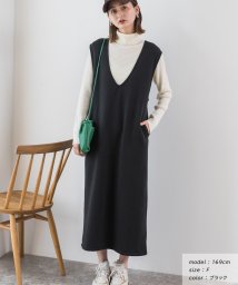 ad thie/アドティエ ad thie 裏起毛 バックスリット Vネックジャンバースカート 秋服 秋 冬服 冬/505938052