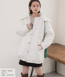 ad thie(アドティエ)/スタンドカラー エコダウンコート 軽量 防寒 アウター ドロスト 秋服 秋 冬服 冬/オフホワイト