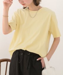 ad thie(アドティエ)/柔らかコットン100％ 無地 シンプルTシャツ/ライトイエロー