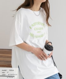 ad thie/裾ラウンド・オーバーサイズロゴプリントTシャツ/505938117