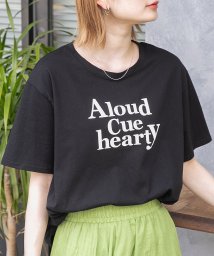 ad thie(アドティエ)/柔らかコットン100％ ロゴプリントTシャツ/ブラック