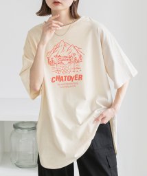 ad thie/裾ラウンド・オーバーサイズ キャンプモチーフロゴTシャツ/505938121