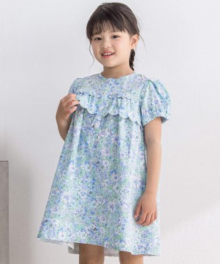 BeBe Petits Pois Vert/パステル花柄スカラップワンピース(95~150cm)/505940221