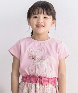 BeBe Petits Pois Vert/【お揃い】鹿パッチワーク花柄Tシャツ(95~150cm)/505940234