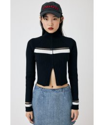 moussy(マウジー)/W ZIP TRUCK ニット/BLK