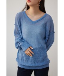 AZUL by moussy/シアーグリッタールーズニット/505954308