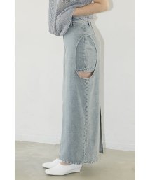 CLANE(クラネ)/CIRCLE CUT LAYERED DENIM SKIRT/ICEBLUE