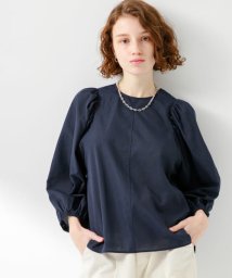 URBAN RESEARCH Sonny Label(アーバンリサーチサニーレーベル)/『UR TECH Smart Linen Touch』ギャザースリーブブラウス/ネイビー