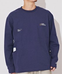 B.C STOCK(ベーセーストック)/OLIVEDRAB/キャリーポケットロングTシャツ/サックスブルー