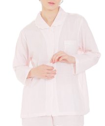 Narue(ナルエー)/ダブルガーゼクラシカルストライプシャツパジャマ上下セット/ピンク