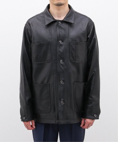 EDIFICE(エディフィス)/【Schott / ショット】LAMB LEATHER COVERALL JACKET/ブラック