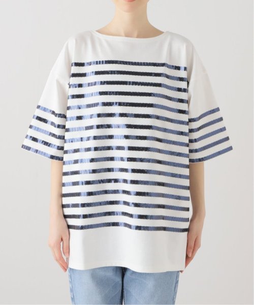 IENA(イエナ)/【COUTURE D`ADAM/クチュールドアダム】Sequin Basque Shirt Tシャツ/ホワイト