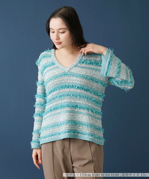 Vネックニットプルオーバー 
