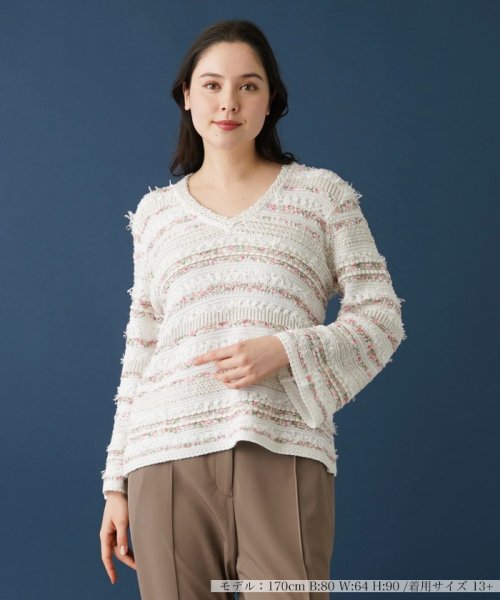 Vネックニットプルオーバー 