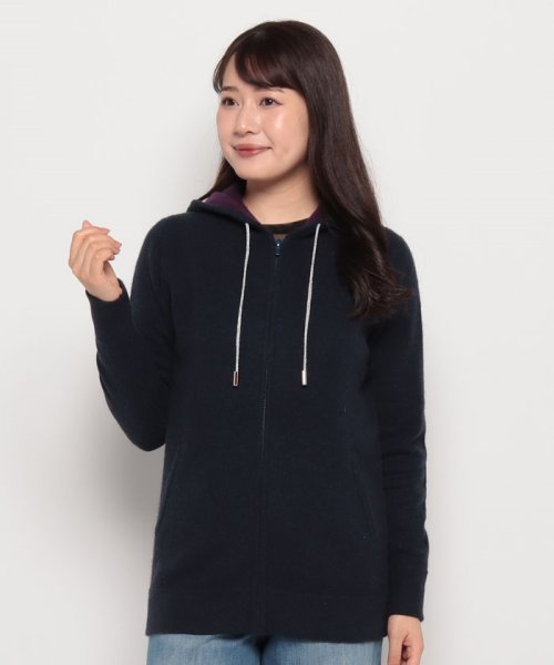 高級ヤク100%高級ニットのクチュールブルゾン　＜ドゥ・ラ・クルール＞ 