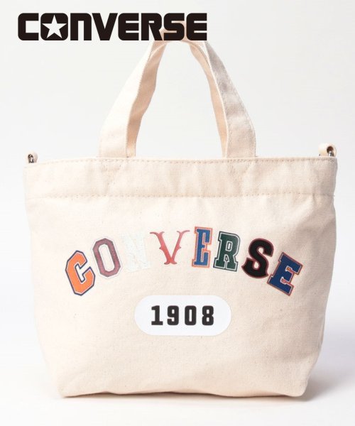 CONVERSE(CONVERSE)/CONVERSE 24SS LOGO GRAPHIC 2WAY TOTE BAG/ｱｲﾎﾞﾘｰ