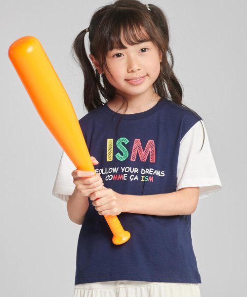 COMME CA ISM KIDS(コムサイズム（キッズ）)/グラフィックプリント 半袖Tシャツ/ネイビー