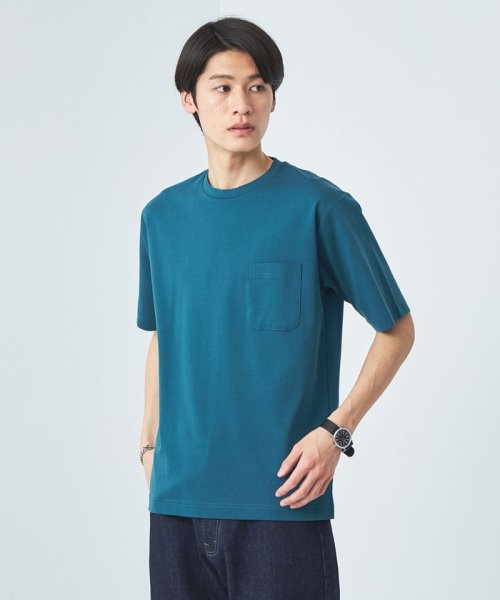 green label relaxing(グリーンレーベルリラクシング)/オーガニック ポンチ クルーネック Tシャツ/TURQUOISE